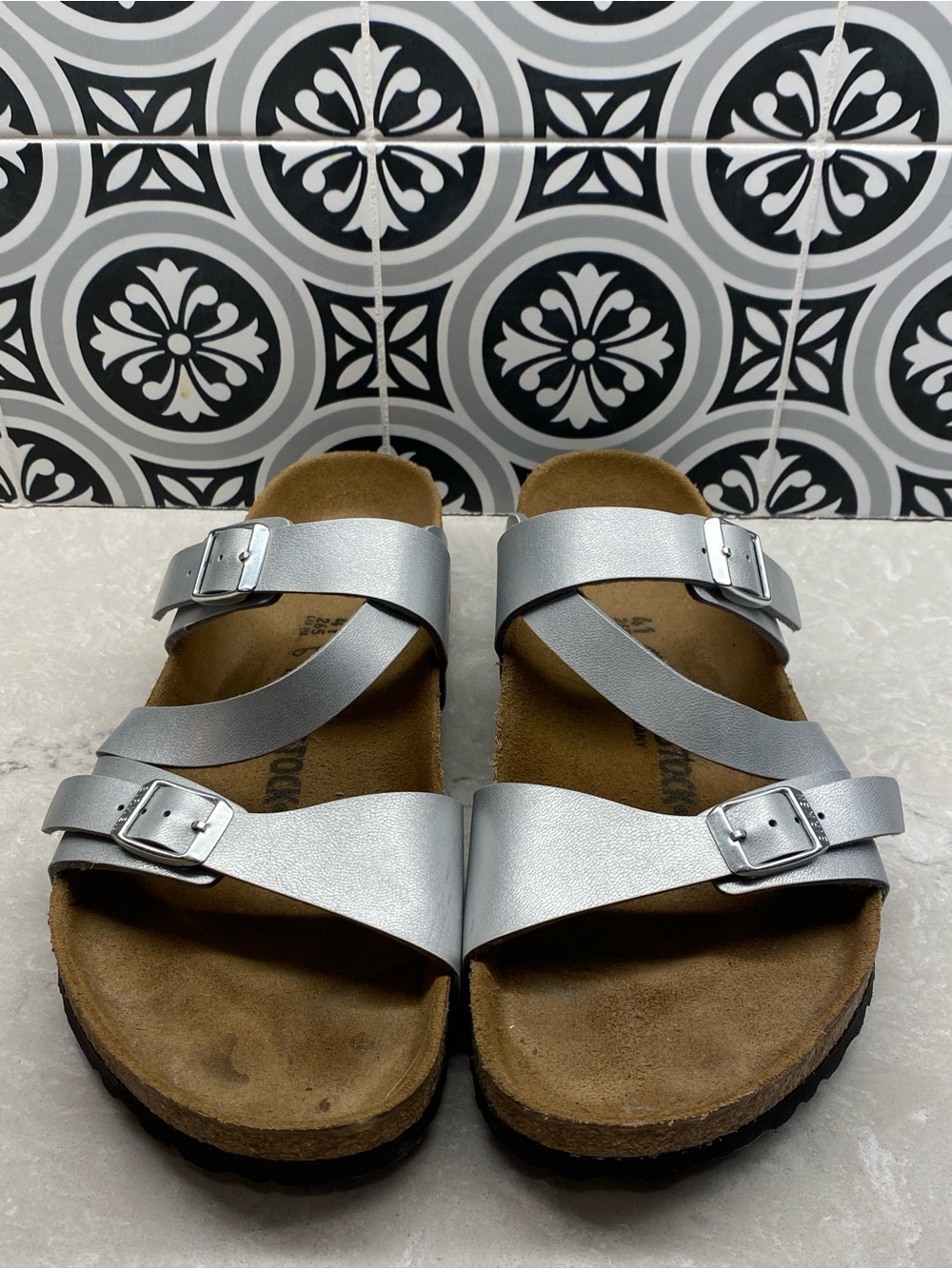 Birkenstock Silver Salina Sandals Boho Festival Concert Ready Size EU 41 / US 10